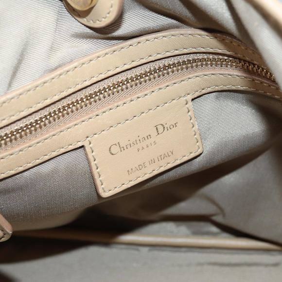 Christian Dior Lady Dior Canage Hand Bag Coated Canvas Cream Vanilla Auth yb647 - Picture 16 of 16